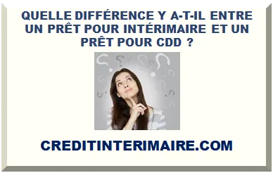 DIFFÉRENCE ENTRE UN PRÊT POUR INTÉRIMAIRE ET POUR CDD